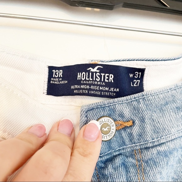 Hollister Ultra High Rise Mom Jeans Two Tone size 13 - Picture 4 of 7